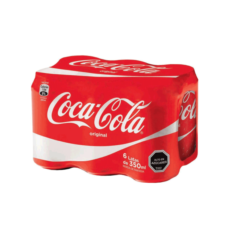 Bebida Gaseosa Lata 350 Ml Pack de 6 Unidades Coca Cola