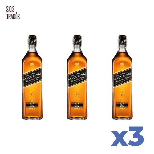 Whisky Black Label 750cc Johnnie Walker x3