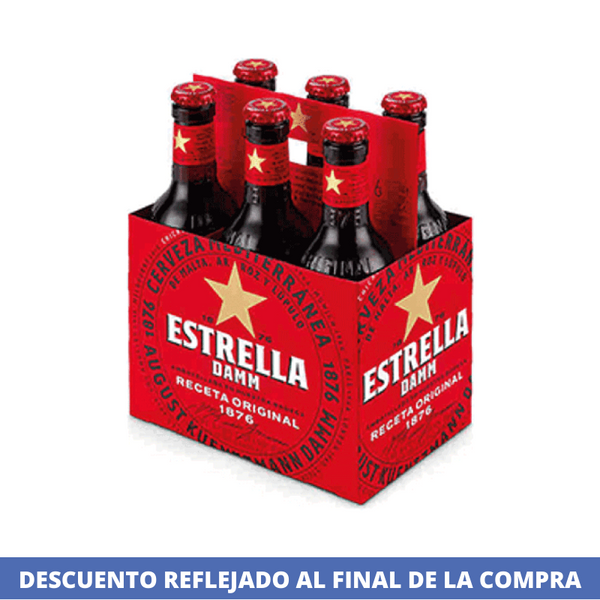 Cerveza Botella 330cc Pack 6 Estrella Damm A