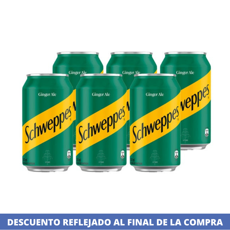 Lata Ginger Ale 350 CC X 6 un. SCHWEPPES