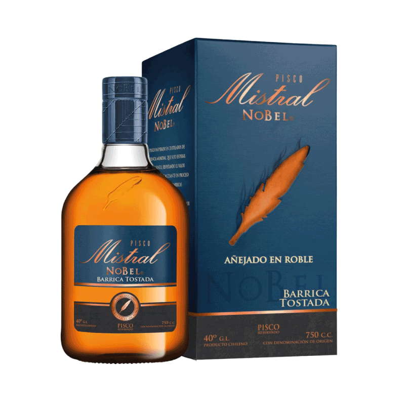 Pisco 40ª 750 Ml Nobel Barrica Tostada Mistral