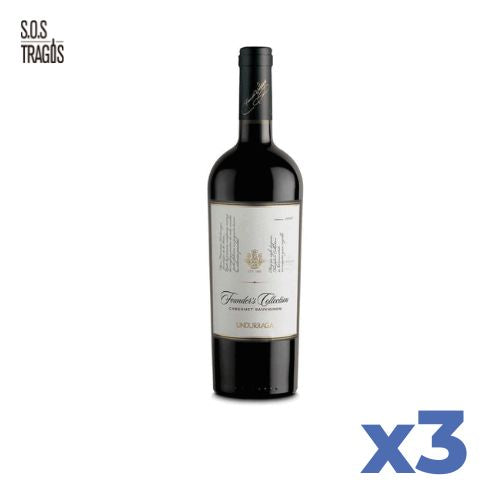 Vino Cabernet Sauvignon Founders 750cc Undurraga X3