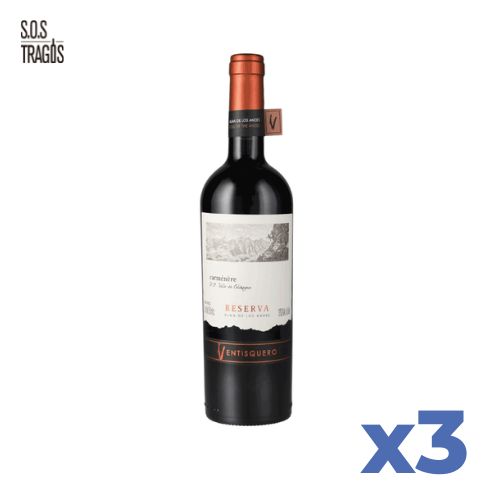 Vino Carmenere Reserva 750cc Ventisquero X3