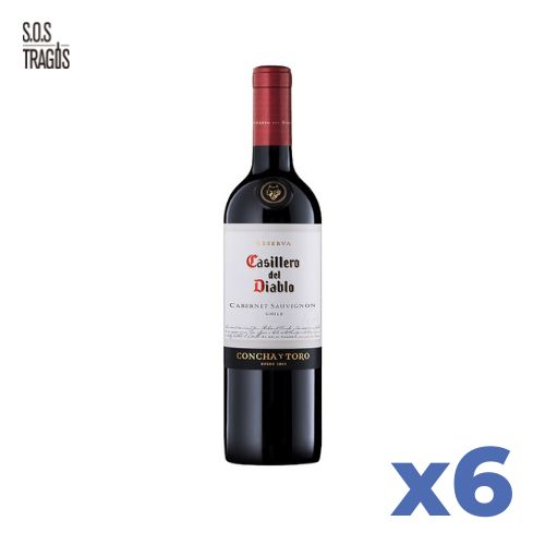 Vino Tinto Cabernet Sauvignon Casillero del Diablo x6
