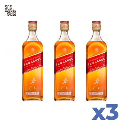 Whisky Red Label 750cc Johnnie Walker X3