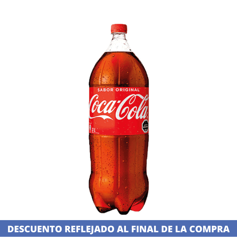 Bebida Gaseosa Original Desechable 3 Lt Coca Cola A