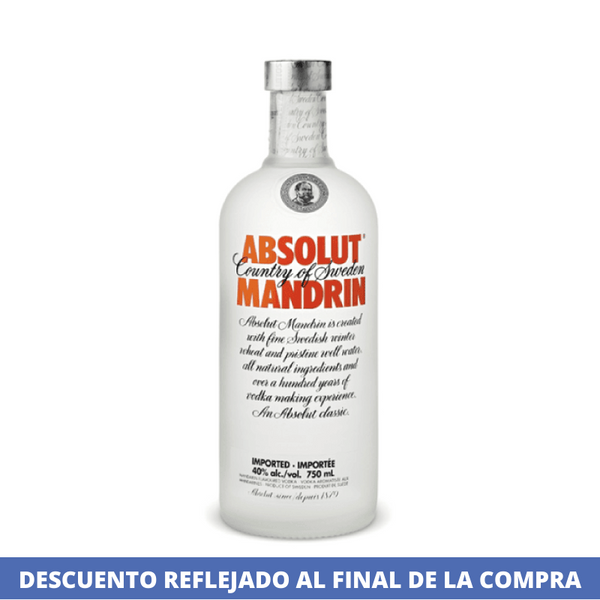 Vodka Mandrin 40° 750cc Absolut A